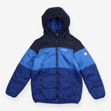 Navy gradient block puffer coat