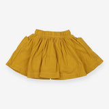 Yellow Cord Skirt Heart Pockets 