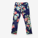 Skinny Blue Jeans with Bold Floral Print