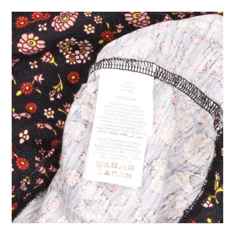 Midi Dress Navy Floral Print Smocked Waist Long Sl
