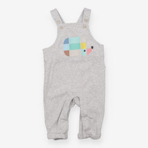 Dungarees grey colour block hedgehog