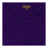 Fine Knit V‑Neck Jumper in Purple