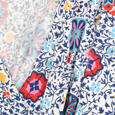 Mandala tile floral wrap dress