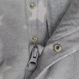 Pramsuit grey fleece white stars