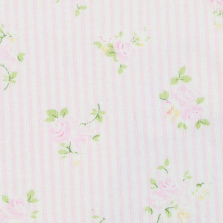 Sleepsuit pink stripe flowers collar