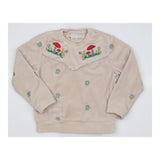 Outfit Sweater and Jogger Velour Cream Flowers and