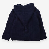 Navy Hooded Knit Cardigan