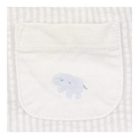 Romper grey stripe elephant pocket