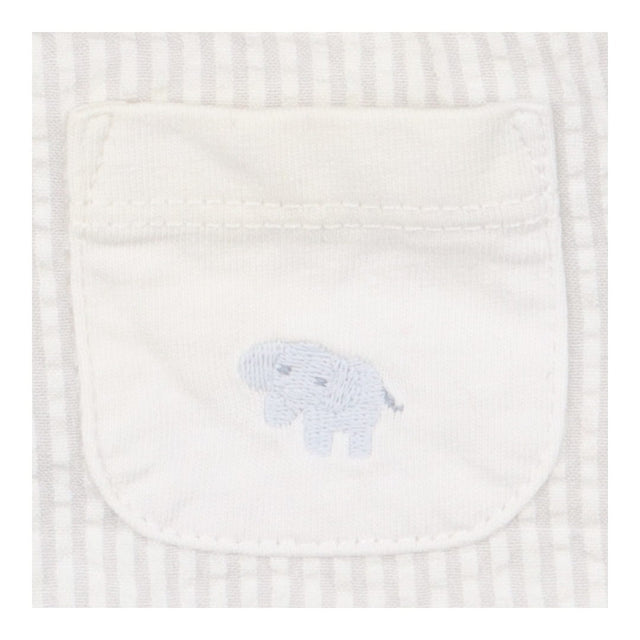 Romper grey stripe elephant pocket