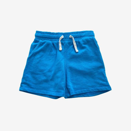 Blue Jersey Pull on Shorts with White Drawstring