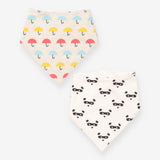 Dribble Bibs Umbrellas and Pandas 2 Pack