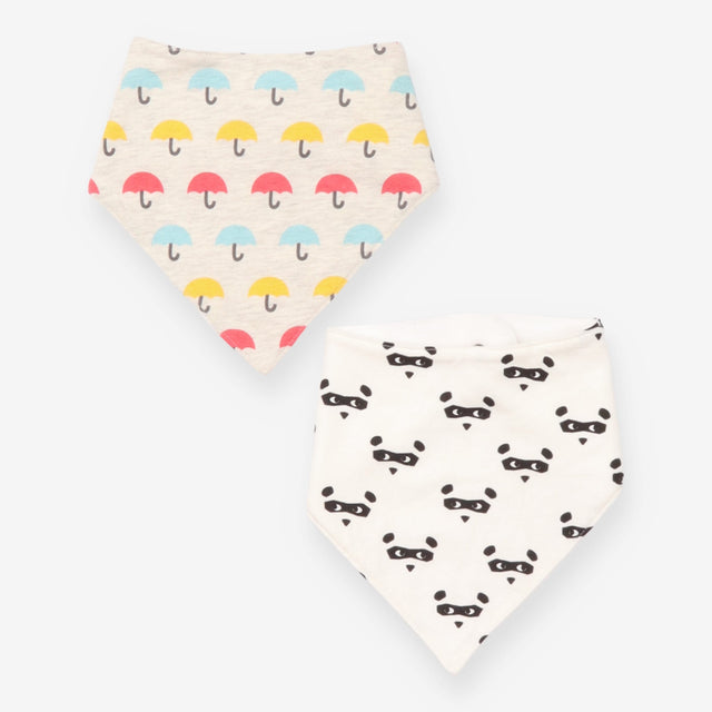 Dribble Bibs Umbrellas and Pandas 2 Pack