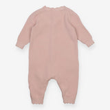 Knit Romper Button Up - Pink