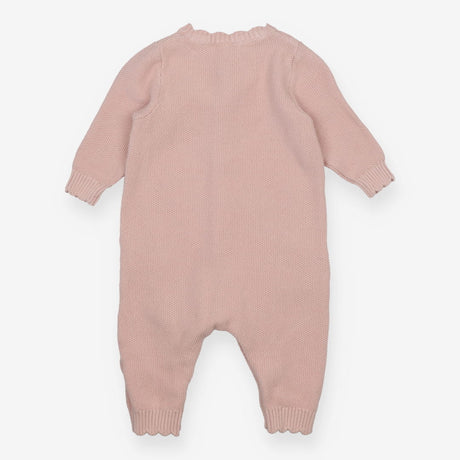 Knit Romper Button Up - Pink
