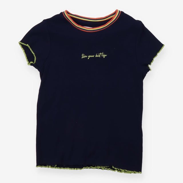 Navy t-shirt rainbow collar