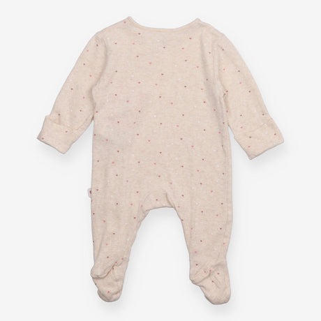 Sleepsuit cream with pink hearts
