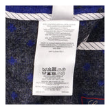 Jacket Blue Textured Gold Dot Pattern Round Neck