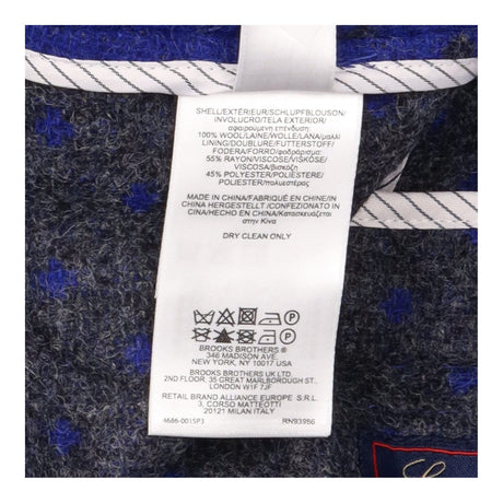 Jacket Blue Textured Gold Dot Pattern Round Neck