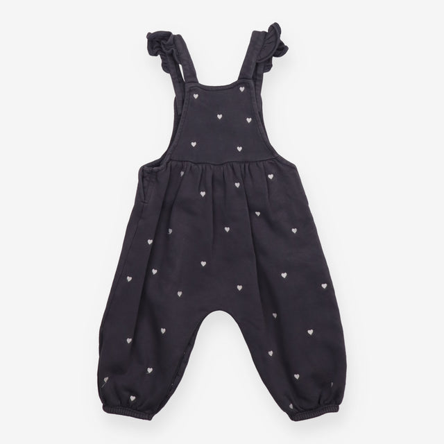 Dungarees Charcoal with Heart Appliques