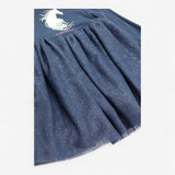 Dress Jersey Navy Frozen Print with Sparkly Tulle 