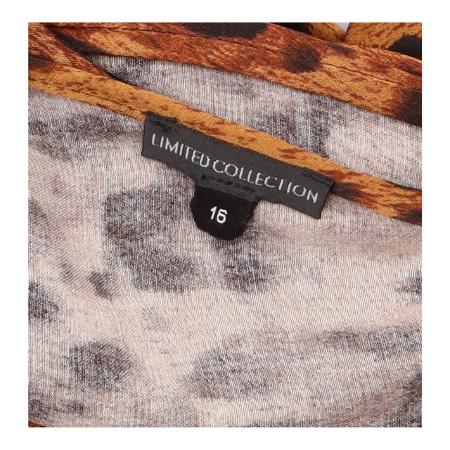 Top Sleeveless Animal Print Tie Neck Gold Mix