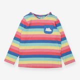 Rainbow long sleeve t-shirt with cloud pocket