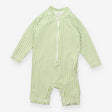 Swimsuit green white stripe