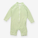 Swimsuit green white stripe