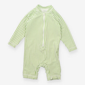 Swimsuit green white stripe