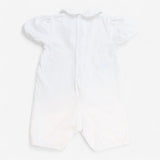 Romper White with Collar and Embroidered Hearts
