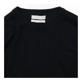 Jumper Black Extra Fine Merino Wool Crew Neck Long