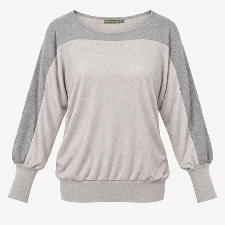 Grey Fine Knit Batwing Longline Jumper