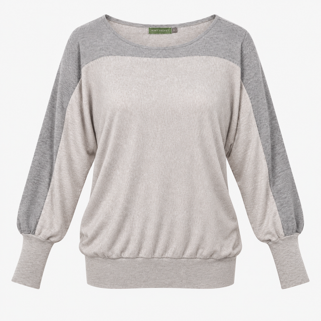 Grey Fine Knit Batwing Longline Jumper