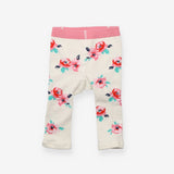 Leggings knit cream flowers chick in egg