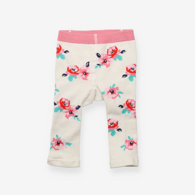 Leggings knit cream flowers chick in egg