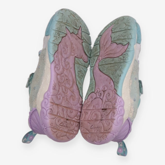 Velcro Trainer tidal Shell Leather and Light Blue 