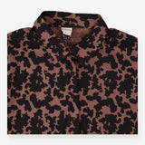 Shirt dress mocha and black absract print