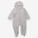 Pramsuit grey fur stripe lining