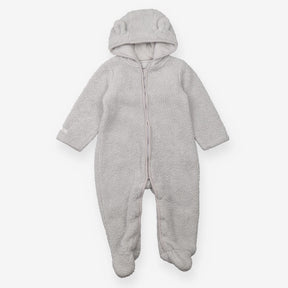 Pramsuit grey fur stripe lining