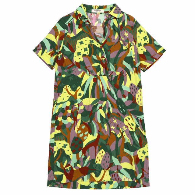 Dress Multicolour Abstract Print and Animals