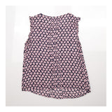 Navy Pink Floral Sleeveless Viscose Tunic Top
