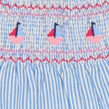 Tunic Smocked Blue Stripe Sailboats