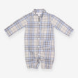 Romper Collared Blue and Grey Check