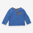 Blue Striped Long Sleeve with Pocket