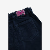 Girls cord trousers navy Floral Lining