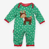 Romper Green Spotty Reindeer Applique