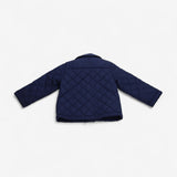 Quilted jacket navy with striped lining
