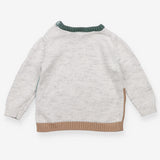 Sweater knit grey fox wheelbarrow veg