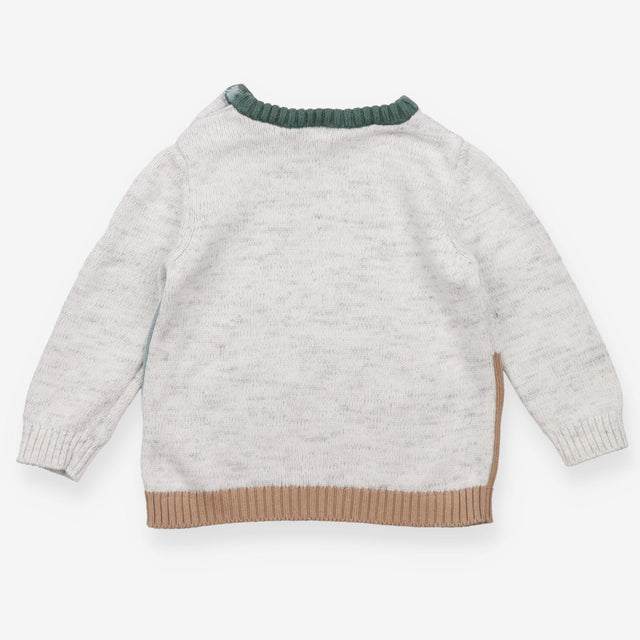 Sweater knit grey fox wheelbarrow veg