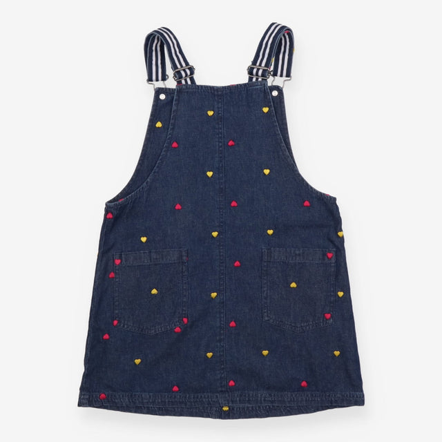 Pinafore Denim with Yellow and Pink Heart Applique